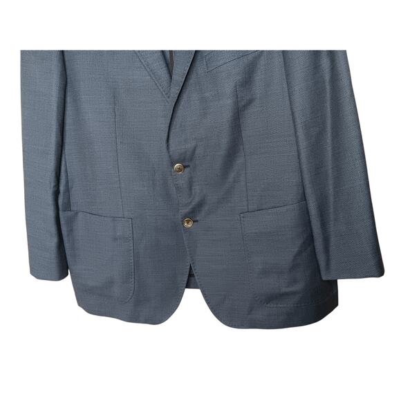 BOSS Men’s 46R Dark Blue Virgin Wool Blazer Sport Coat Croatia 3-Button 100% Woo - Picture 5 of 16